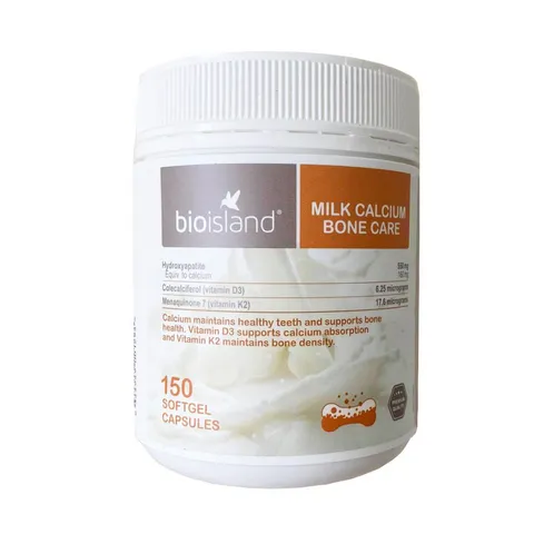 Viên nang mềm Bone Care bổ sung Canxi sữa + D3 + K2 Úc  - Bioisland