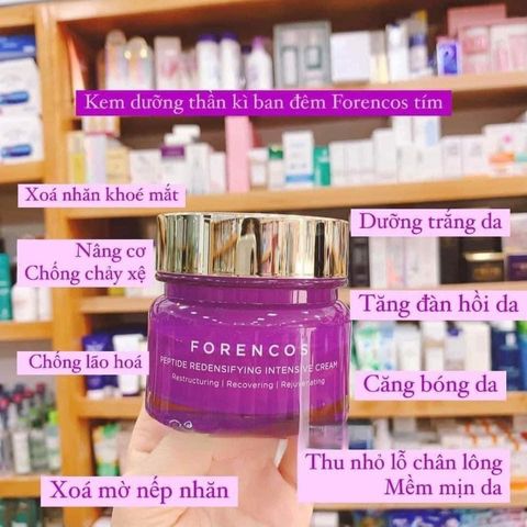 Kem Dưỡng Da Ban Đêm Forencos Peptide Redensifying Cream 10ml - Trắng Sáng, Cấp Ẩm, Làm Mờ Thâm Nám, Xuất Xứ Hàn Quốc