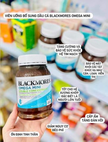 Dầu cá không tanh Blackmores omega mini concentrated Úc lọ 400 viên