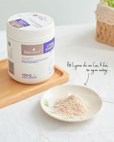 Bioisland Lysine Starter bột tăng chiều cao Úc cho bé lọ 150g