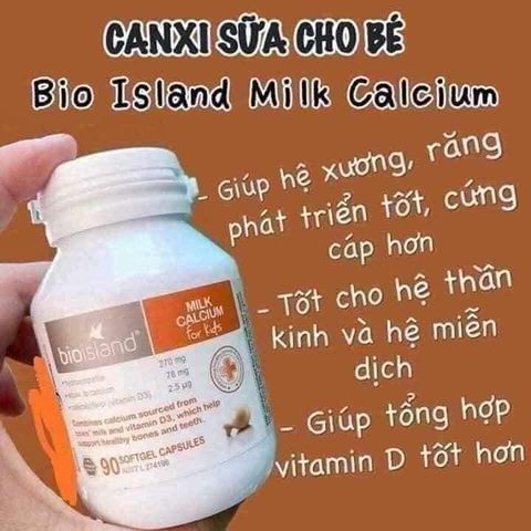 Bioisland Canxi Sữa Úc 90 Viên - Bổ Sung Canxi và Vitamin D Tăng Chiều Cao Cho Trẻ Em, Phát Triển Xương Khỏe Mạnh