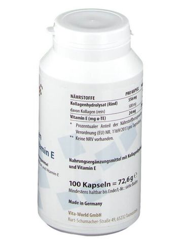 Viên Uống Kollagen Plus Vitamin E - Trẻ Hóa Da, Làm Đẹp Da, Tăng Độ Đàn Hồi và Chống Lão Hóa - Hộp 100 Viên