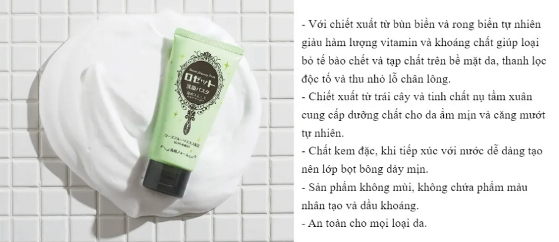 Sữa Rửa Mặt Bùn Biển Rosette Giảm Mụn Cám, Mụn Đầu Đen 120g