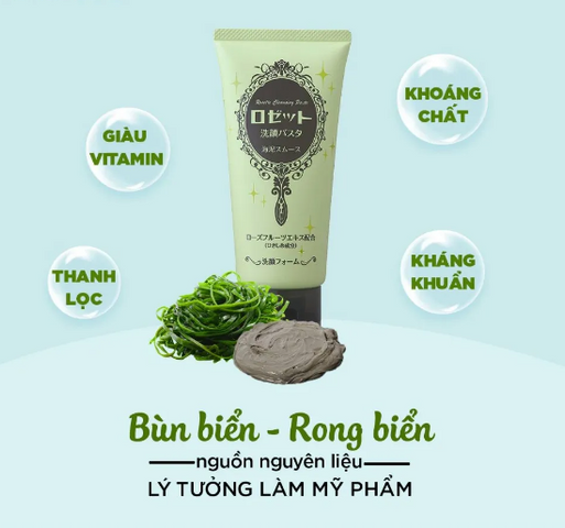 Sữa Rửa Mặt Bùn Biển Rosette Giảm Mụn Cám, Mụn Đầu Đen 120g