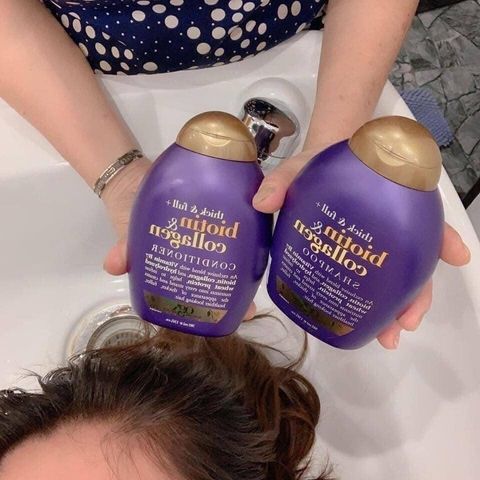 Dầu gội và xả OGX Biotin & Collagen 385ml - Chăm sóc tóc dày và chắc khỏe, ngăn rụng tóc siêu hiệu quả