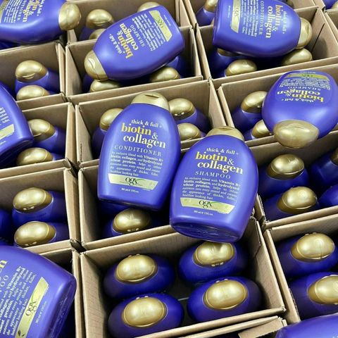 Dầu gội và xả OGX Biotin & Collagen 385ml - Chăm sóc tóc dày và chắc khỏe, ngăn rụng tóc siêu hiệu quả