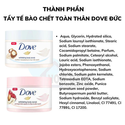 Tẩy da chết toàn thân Exfoliating Body Scrub Mỹ Dove 225ml