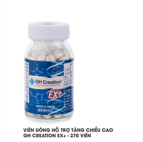 Viên Uống Tăng Chiều Cao Nhật Bản GH-Creation EX+ 270 Viên - Hỗ Trợ Phát Triển Chiều Cao Tối Ưu, An Toàn Cho Trẻ Em Từ 4 Tuổi