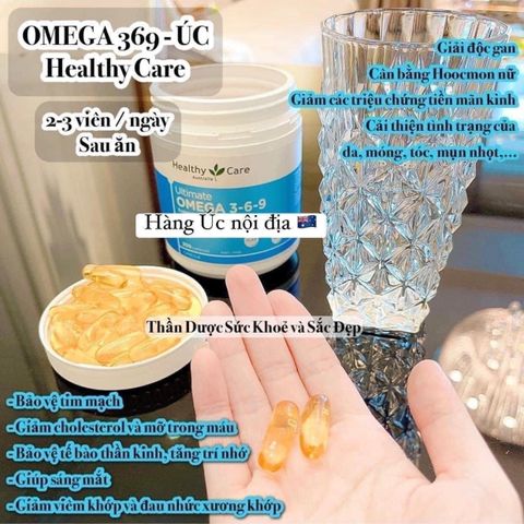 Viên Uống Omega 3-6-9 Úc 200 Viên - Healthy Care Hỗ Trợ Sức Khỏe Tim Mạch, Làm Đẹp Da, Cải Thiện Trí Nhớ