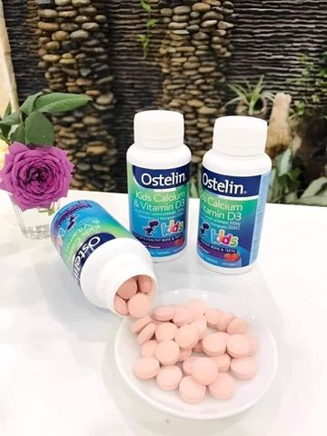 Kẹo Canxi D3 Khủng Long Vị Dâu Ngon Miệng - Ostelin, Bổ Sung Canxi và Vitamin D3 cho Trẻ Em 2-13 Tuổi, 90 Viên Nhai từ Úc