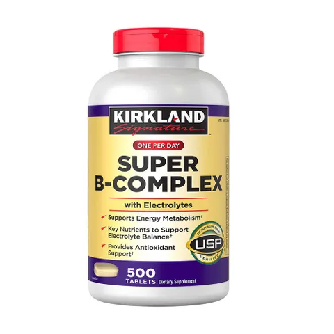 [Mỹ] viên uống Super B-Complex with Electrolytes Kirkland 500 viên