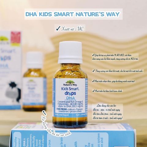 (Có tem) DHA Tinh Khiết Nature's Way Úc - Giúp Trẻ Phát Triển Thông Minh, Mắt Sáng - Dùng Cho Bé Từ 4 Tuần Tuổi