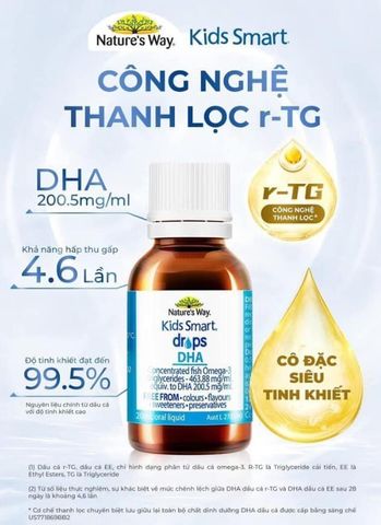 (Có tem) DHA Tinh Khiết Nature's Way Úc - Giúp Trẻ Phát Triển Thông Minh, Mắt Sáng - Dùng Cho Bé Từ 4 Tuần Tuổi