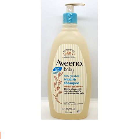 Sữa tắm gội yến mạch Aveeno Baby Wash & Shampoo 532ml - Mỹ