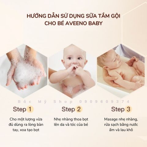 Sữa tắm gội yến mạch Aveeno Baby Wash & Shampoo 532ml - Mỹ