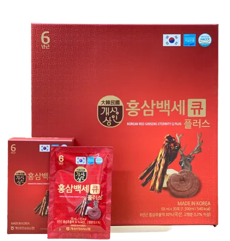 Nước hồng sâm nhung hươu linh chi Q-Plus Hàn Quốc hộp 30 gói x 50ml