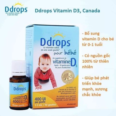 Baby Ddrops vitamin D3 nhỏ giọt nội địa Canada