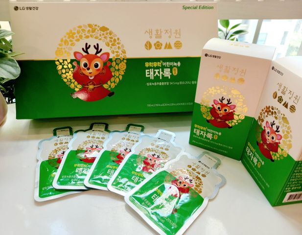 Nước hồng sâm Thái tử xanh LG Ohui cho trẻ em hộp 35 gói x 20ml