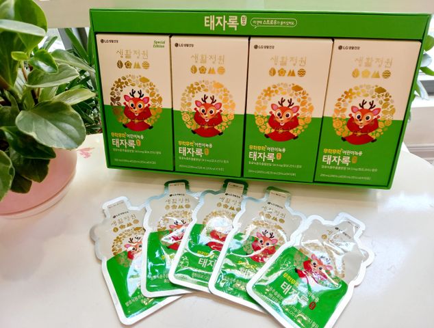 Nước hồng sâm Thái tử xanh LG Ohui cho trẻ em hộp 35 gói x 20ml