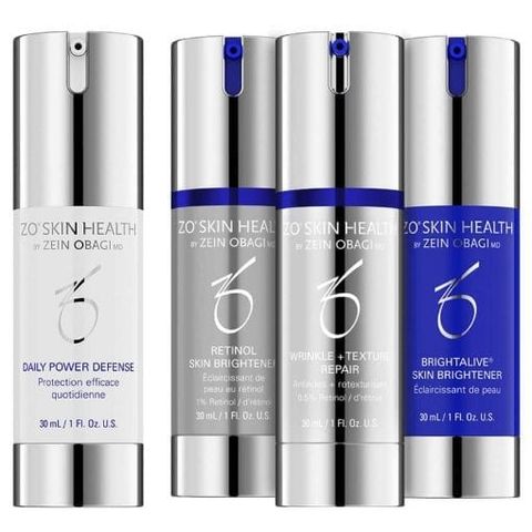Bộ 4 Sản Phẩm ZO Skin Brightening Program + Texture Repair - Làm Sáng Da, Ngăn Ngừa Lão Hóa, Phục Hồi Da Tổn Thương