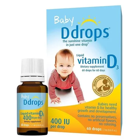 Vitamin D3 Baby D drops cho trẻ Sơ Sinh, 60 giọt của Mỹ