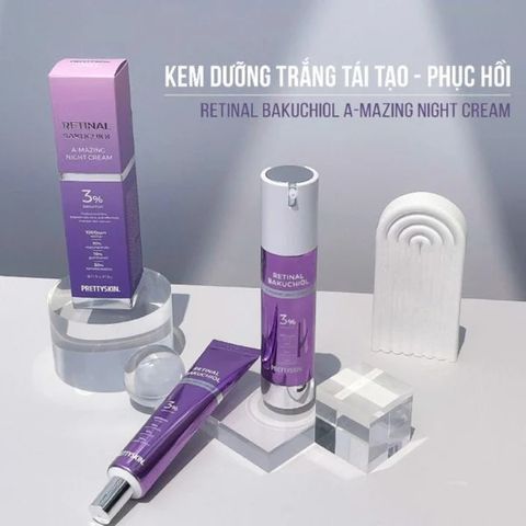 Kem Dưỡng Đêm Pretty Skin Retinal Bakuchiol A-Mazing Night Cream - Làm Sáng Da, Chống Lão Hóa, Cung Cấp Độ Ẩm, Chiết Xuất Thiên Nhiên