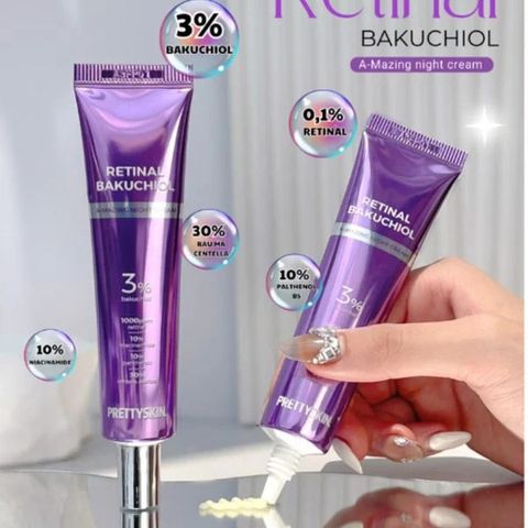 Kem Dưỡng Đêm Pretty Skin Retinal Bakuchiol A-Mazing Night Cream - Làm Sáng Da, Chống Lão Hóa, Cung Cấp Độ Ẩm, Chiết Xuất Thiên Nhiên