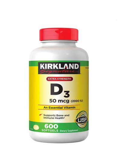 Viên uống Vitamin Extra Strength D3 Kirkland 50mcg - 2000IU - Mỹ