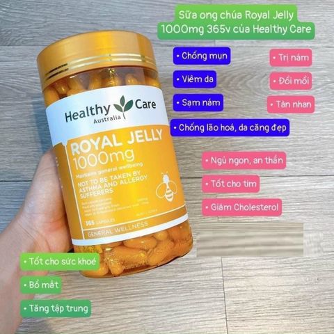 Sữa Ong Chúa Royal Jelly 1000mg Úc Lọ 365 Viên - Bổ Sung Dinh Dưỡng, Tăng Cường Sức Khỏe, Trẻ Hoá Làn Da