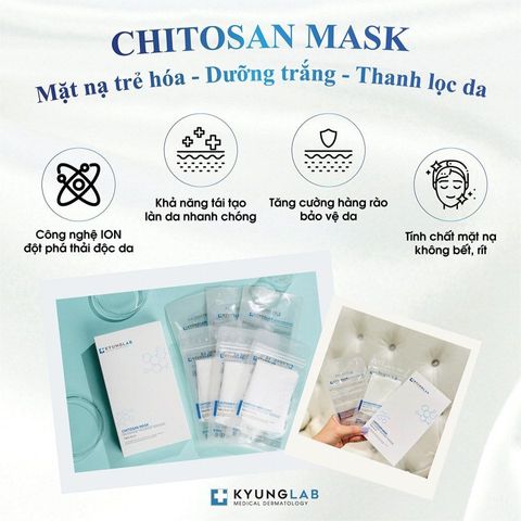 Mặt Nạ Chitosan KyungLab - Dưỡng Trắng Và Trẻ Hoá Da, Thúc Đẩy Collagen, 3 Miếng, Xuất Xứ Hàn Quốc