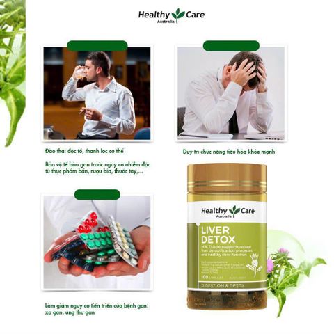 Hỗ trợ thải độc gan Liver Detox lọ 100 viên - Healthy Care