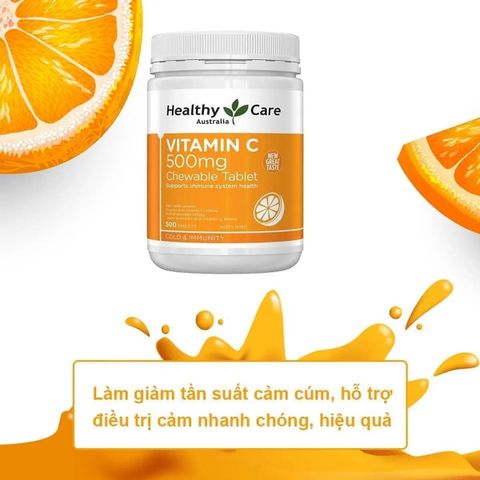 Viên ngậm Vitamin C 500mg Úc lọ 500 viên - Healthy Care