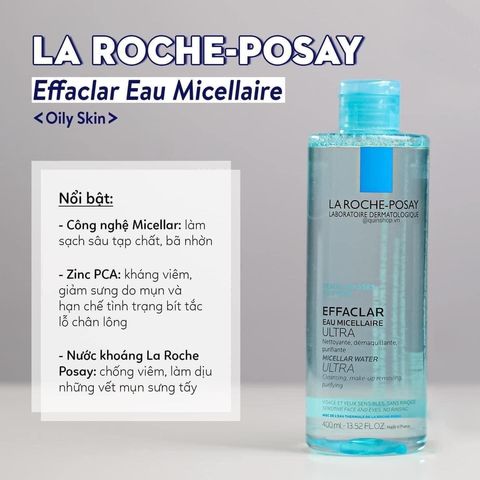 Nước tẩy trang cho da dầu 400ml - La Roche Posay