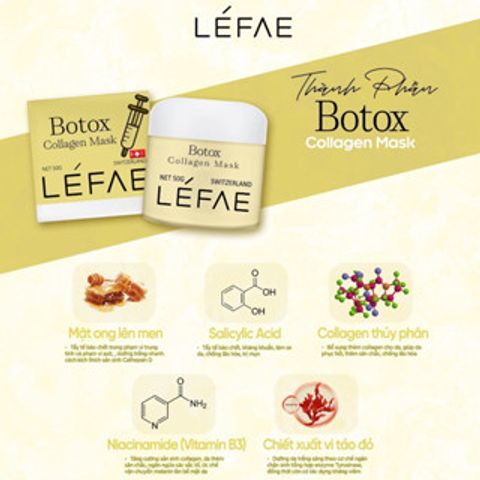 Mặt Nạ Collagen Tươi LÉFAE Thụy Sĩ - Dưỡng Trắng Da, Mờ Thâm, Căng Bóng, Chống Lão Hóa 50g