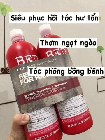 Cặp gội xả Tigi Bed Head đỏ siêu suôn mượt