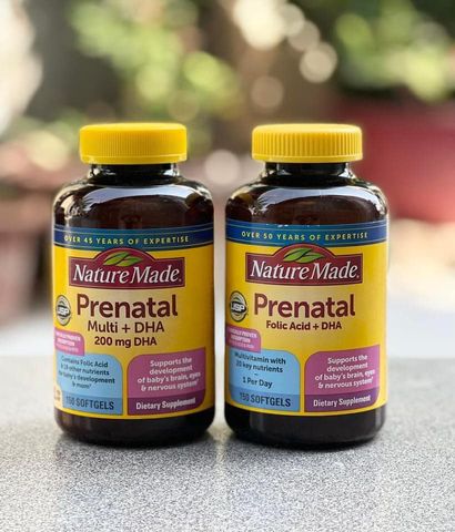 Vitamin Bầu Tổng Hợp + DHA Prenatal Nature Made 150 Viên - Dinh Dưỡng Cần Thiết Cho Mẹ Bầu và Thai Nhi Khỏe Mạnh