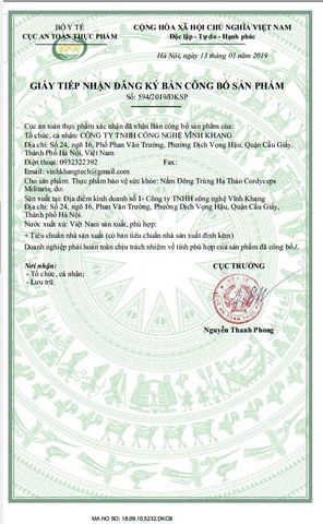 Hũ 50g Đông Trùng Hạ Thảo Khô VINAKA của Vĩnh Khang , Sấy Thăng Hoa