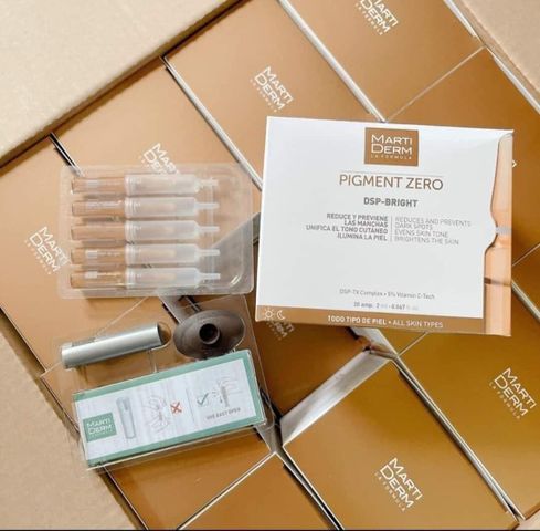 Ampoule Dưỡng Sáng Da MartiDerm Pigment Zero DSP Bright - Giảm Nám, Tăng Cường Đều Màu Da, Hộp 30 Ống Từ Tây Ban Nha