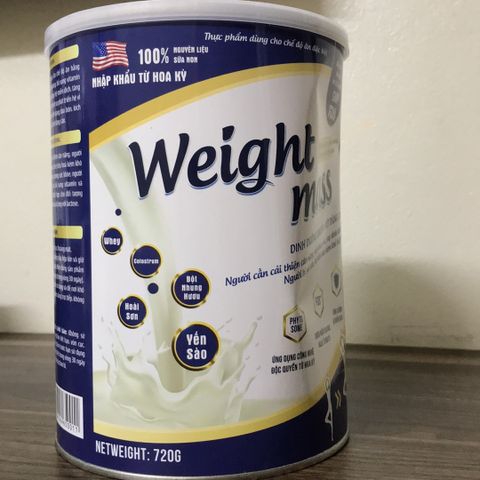 Weight Mass Sữa Bột Hỗ Trợ Tăng Cân Cho Người Gầy (Hộp 720gr)