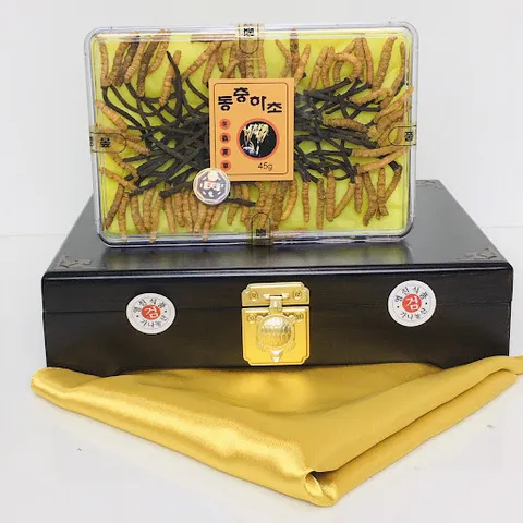 Đông Trùng Hạ Thảo Nguyên Con Cao Cấp Hàn Quốc Hộp Gỗ 45g - Tăng Cường Sức Khỏe, Hỗ Trợ Tiêu Hóa và Miễn Dịch