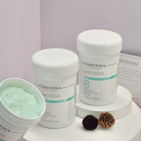 Mặt nạ Dưỡng Ẩm Phục Hồi Christina Unstress 8 - 250ml Optimal Hydration Mask Chống Oxy Hóa cho Da Nhạy Cảm, Tươi Tắn