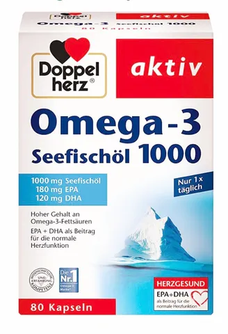 [Mẫu mới] Dầu cá Omega-3 Doppelherz - 80 viên của Đức, Chính Hãng