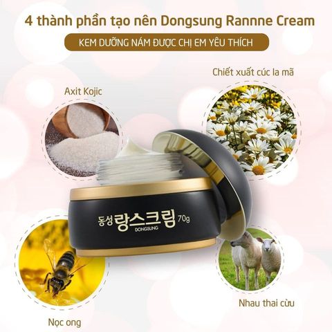 Kem Dongsung Rannce 70ml - Kem Trị Nám và Dưỡng Trắng Da An Toàn, Thích Hợp Mọi Loại Da, Giúp Làm Đều Màu Da Và Ngăn Nám
