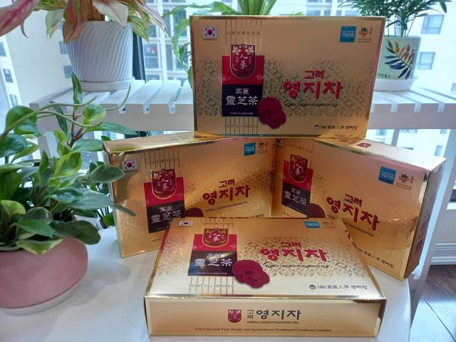 Trà Nấm Linh Chi Buleebang Hàn Quốc - Lingshi Mushroom Tea 100 Gói - Hỗ Trợ Sức Khỏe, Giảm Mỡ, Thanh Lọc Cơ Thể