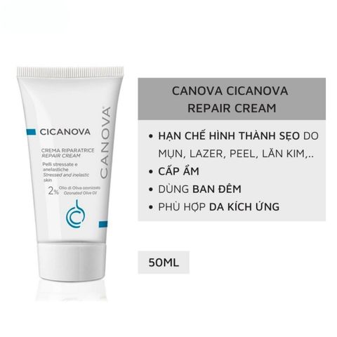 Kem Dưỡng Ẩm Ban Đêm Canova Cicanova Repair Cream 50ml - Dưỡng Da, Giảm Nguy Cơ Hình Thành Sẹo, Phù Hợp Mọi Loại Da