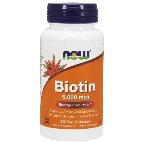Viên uống Biotin 5000mcg hỗ trợ mọc tóc hãng nowfoods.