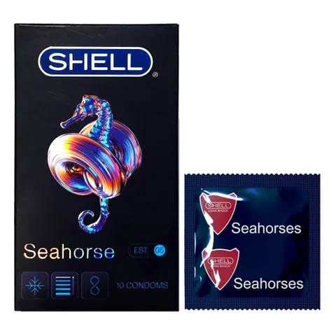 Bao Cao Su Korea Shell Seahorse 12s Tinh Chất Mát Lạnh