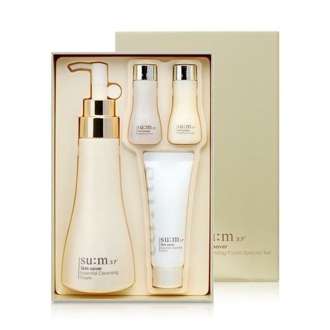 Bộ Sữa Rửa Mặt Su:m37 Skin Saver Essential Cleansing Foam 4pcs - Giúp Làm Sạch Dịu Nhẹ, Phù Hợp Với Da Nhạy Cảm