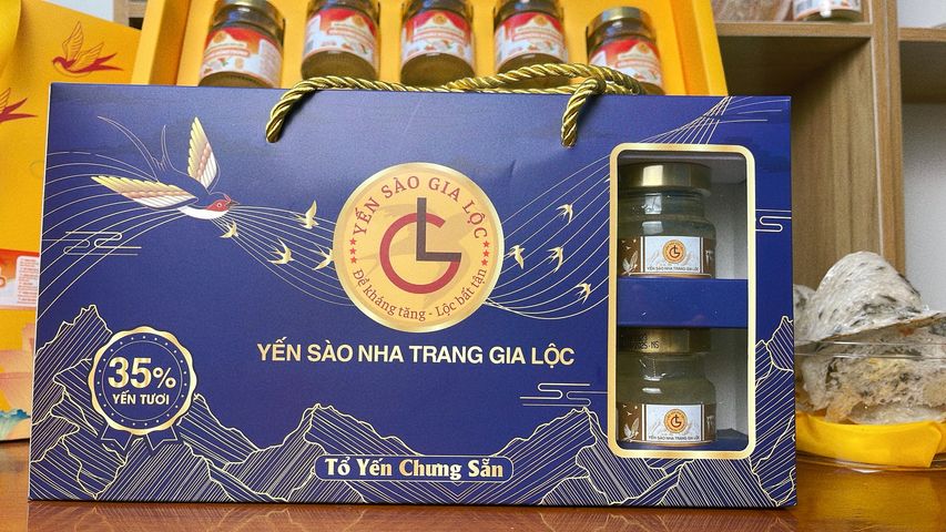 Yến Chưng Đông Trùng Gia Lộc Khánh Hòa - Hộp 6 Lọ 70ml, Dinh Dưỡng Từ Tổ Yến Thiên Nhiên, Bổ Sung Sức Khỏe, Quà Tặng Sang Trọng