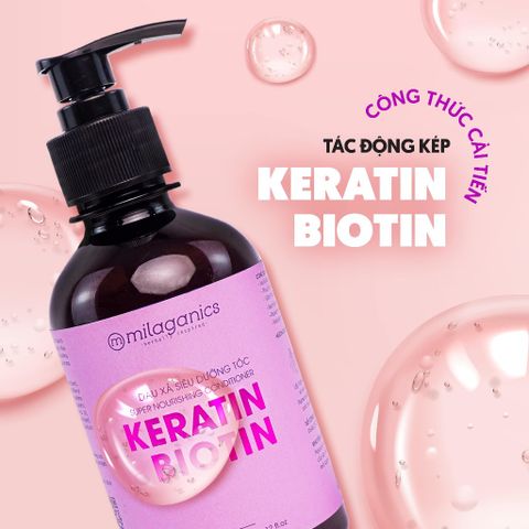 Dầu Xả Tóc Biotin & Keratin Siêu Mọc Tóc Milaganics 240ml